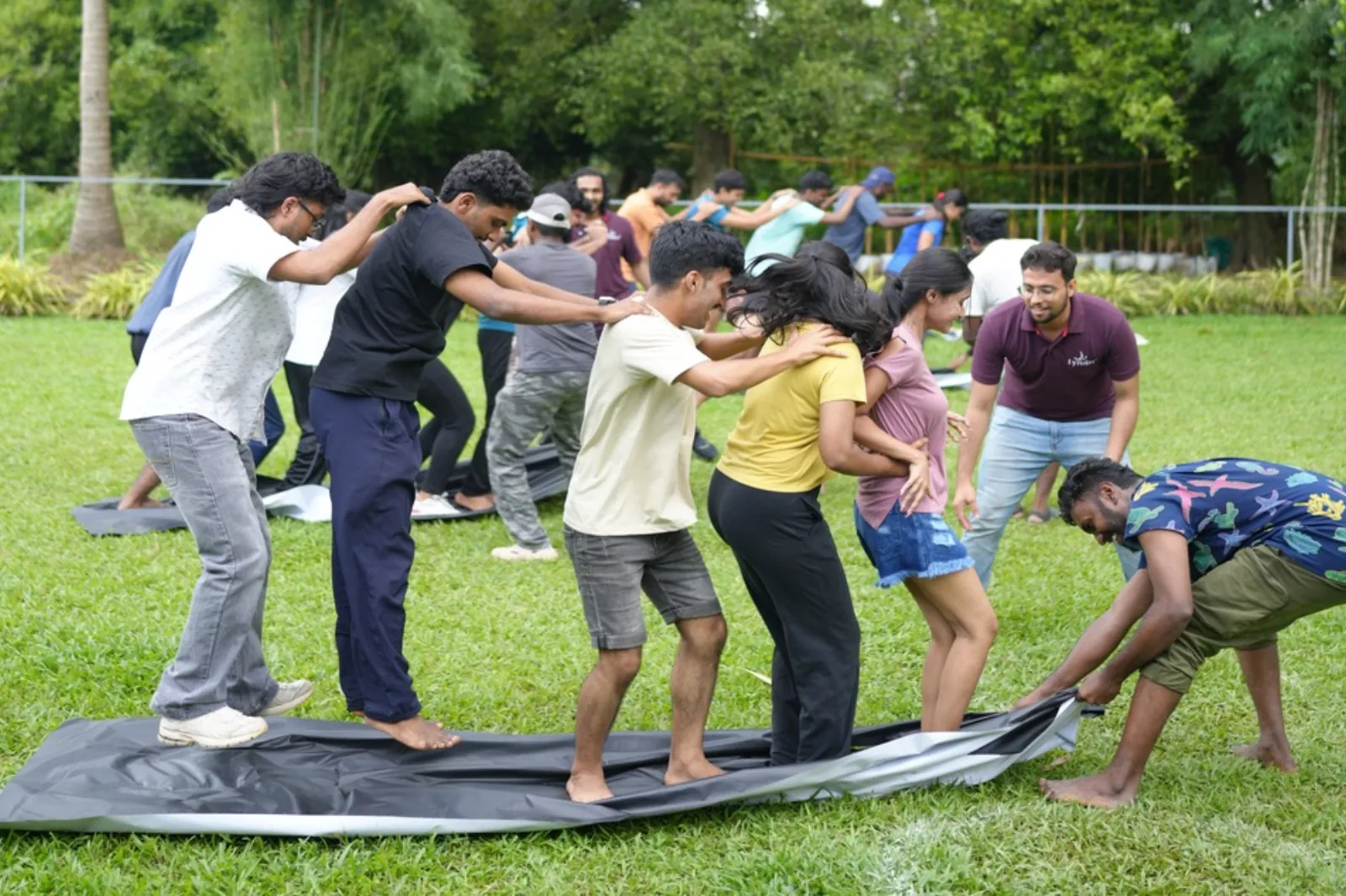 Team building activity in nature